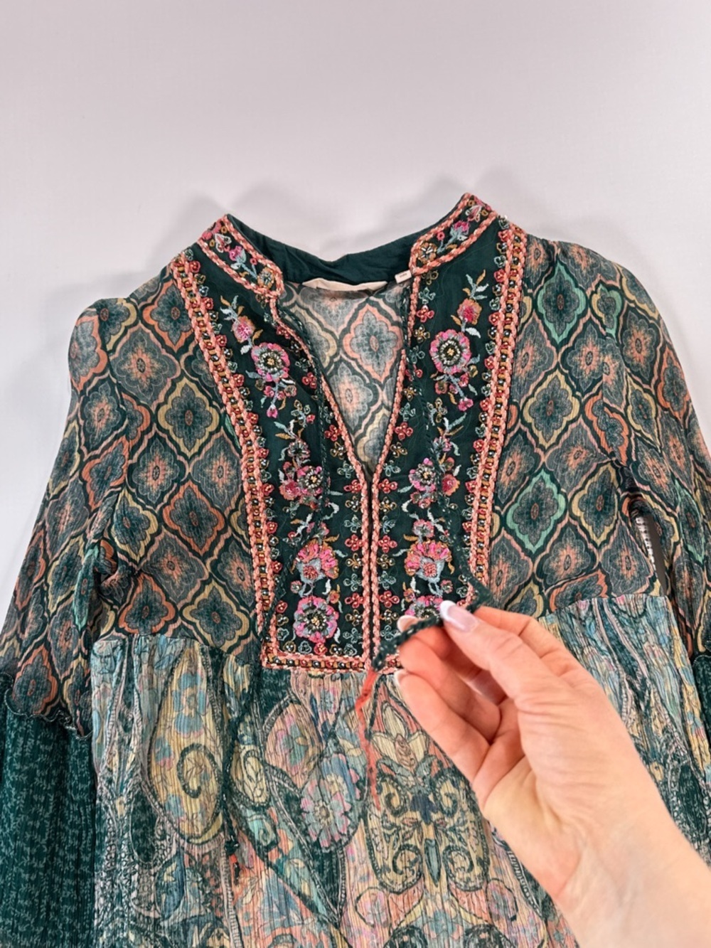 Soft Surroundings Women’s Peasant Tunic Embroidered Festival Small - Picture 4 of 13